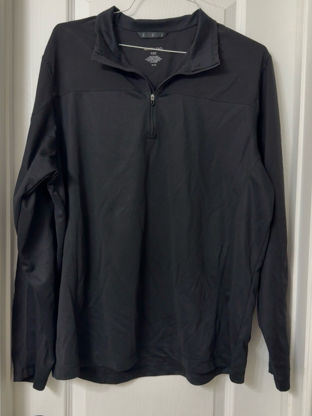North End Men's Black Quarter Zip pullover Long Sleeve Shirt XL